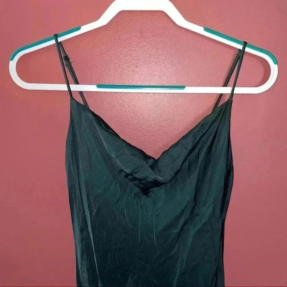 ZARA Green Satin Midi Dress - Picture 5 of 9